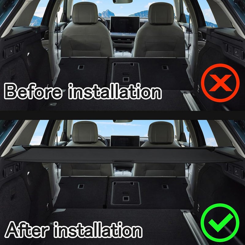 Sze Cargo Cover for VW Tiguan 2018-2024 Accessories Retractable Trunk Cover Black Rear Trunk Security Cover Shielding Shade Waterproof-New Upgrade - Image 5
